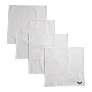 CUPCAKES & CASHMERE Set Of 4 Embroidered Bat With Bow Napkins, NEW